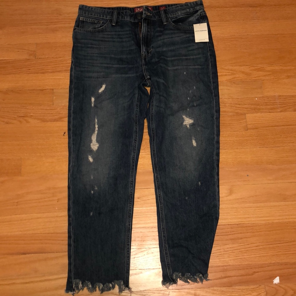 Lucky Brand Ripped jeans with distressed bottoms